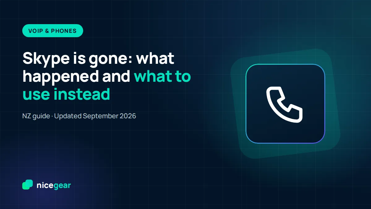 Illustration marking the end of Skype with replacement calling apps