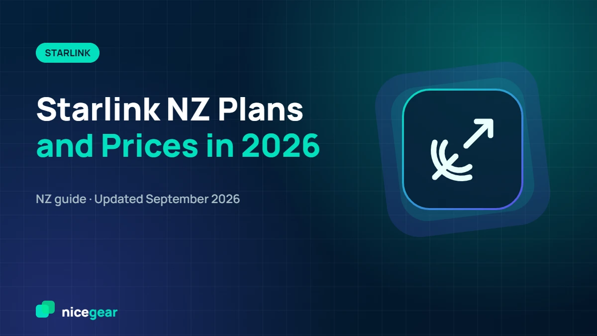 Starlink NZ plans and prices 2026 guide cover from nicegear