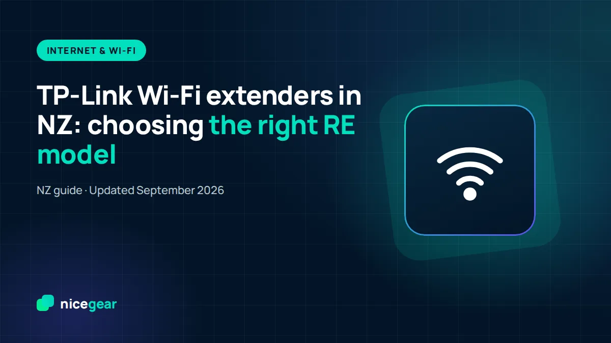 TP-Link RE range extender plugged in halfway between a router and a dead zone