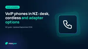 IP desk phone, cordless handset and analogue telephone adapter